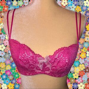 b.tempted brand pink lacey  bra